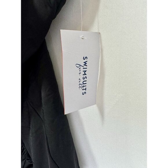 NWT Swimsuits for All One Piece Swimsuit Womens 26 Black V-Neck Shelf Bra Lined - Picture 5 of 13